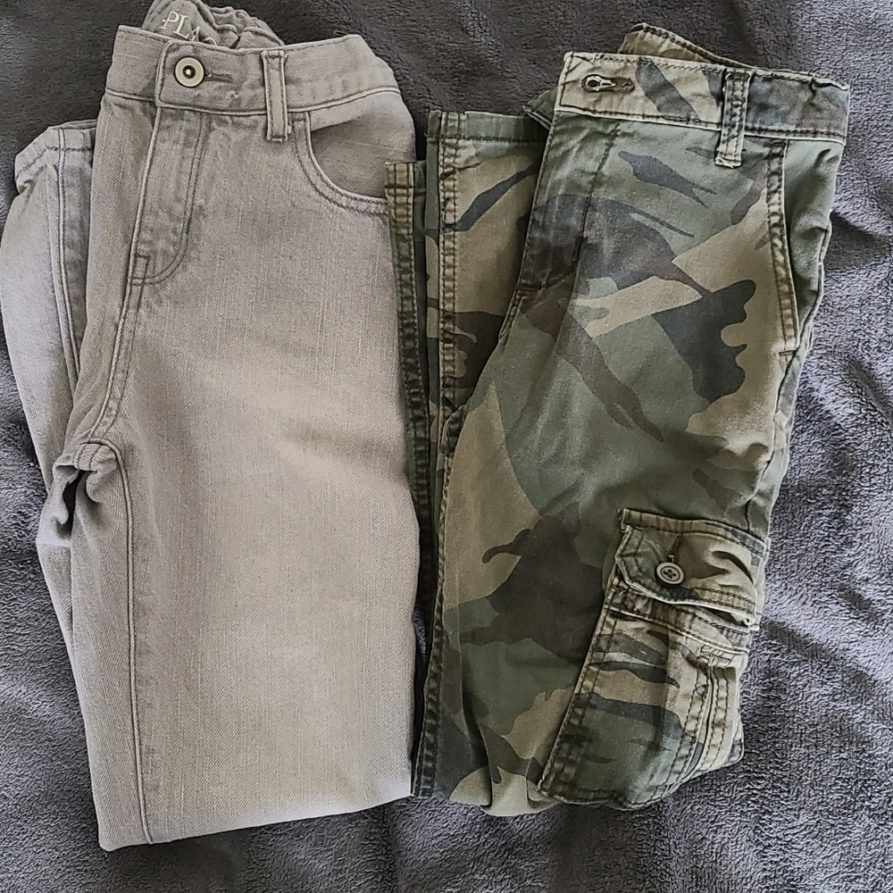 Children place jeans